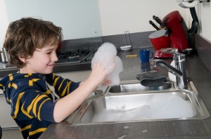 getting kids to help clean