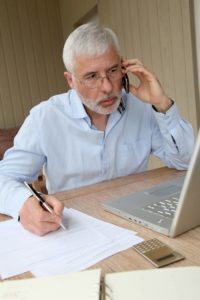 Senior man talking on mobile phone